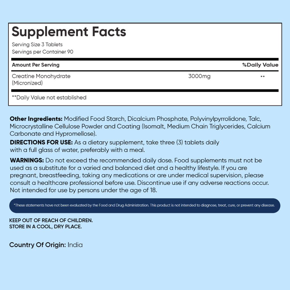 Micronized Creatine Monohydrate Tablets