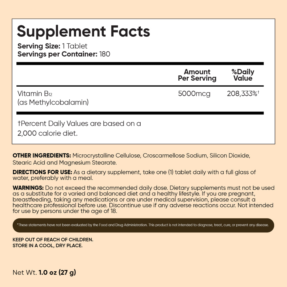 Vegan Vitamin B12 Tablets