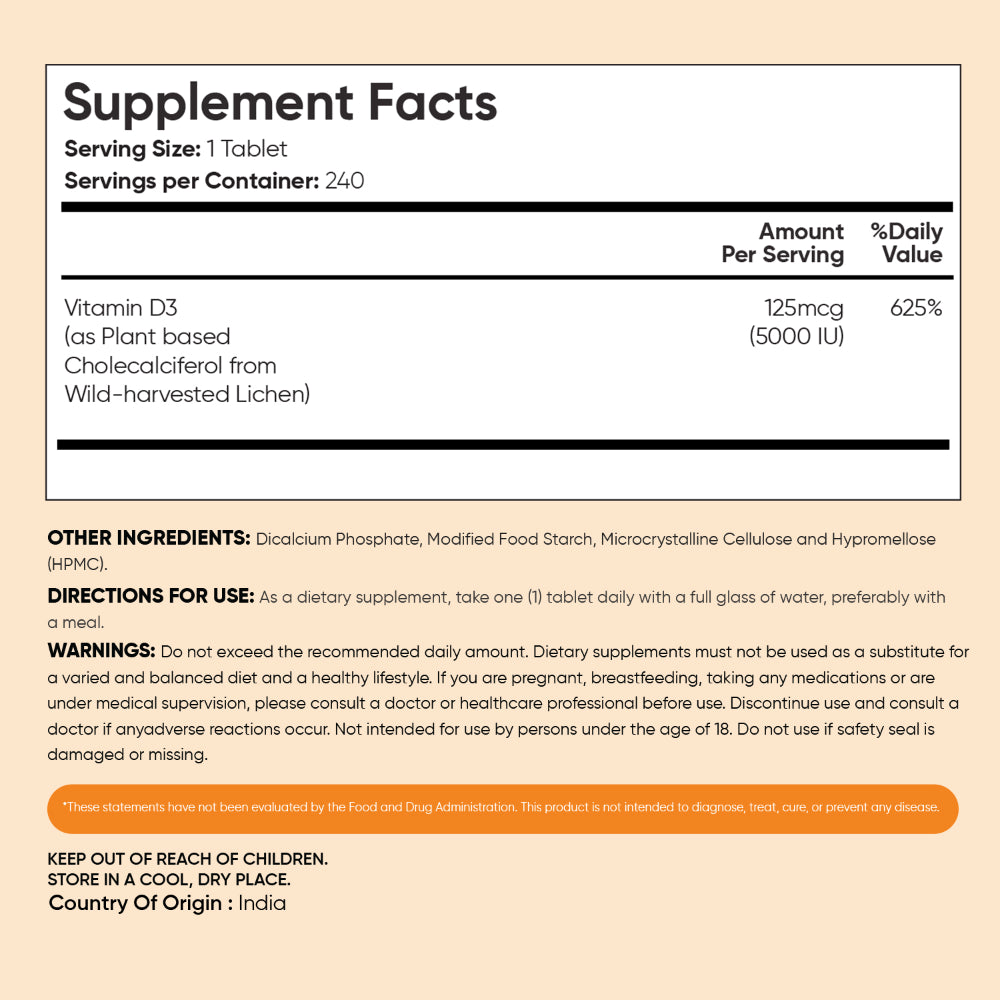 Vitamin D3 5000IU Tablets